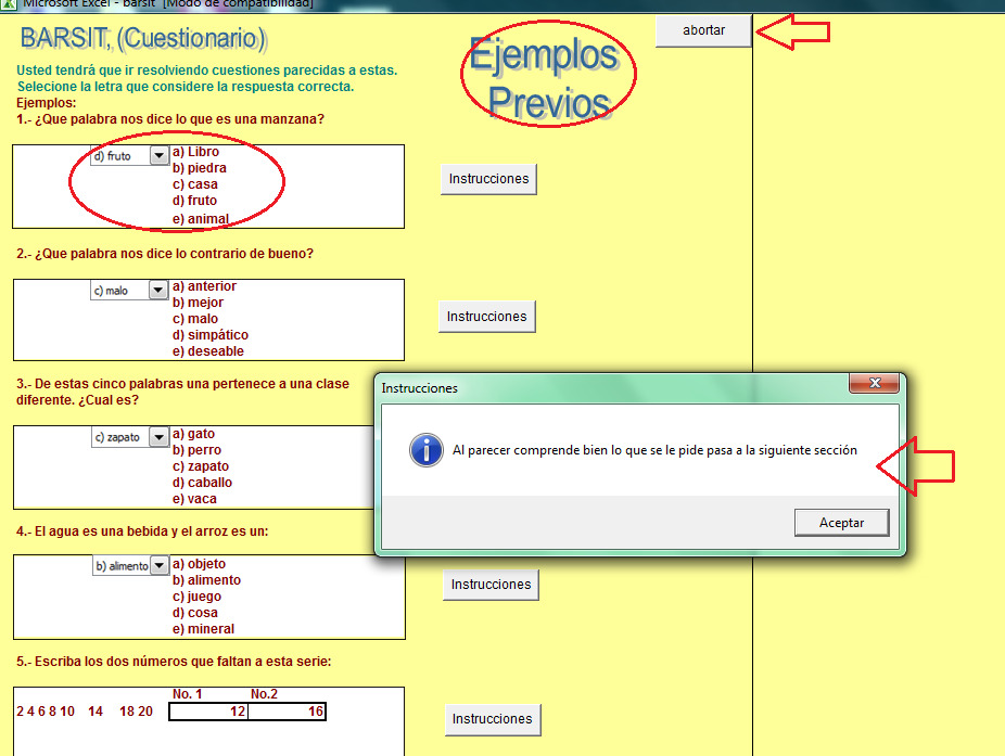 Test Barsit "Medición rápida de habilidad intelectual"