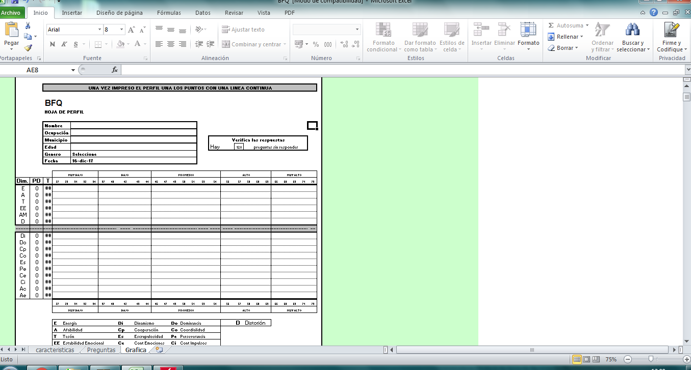 Cuestionario Big Five B.F.Q.