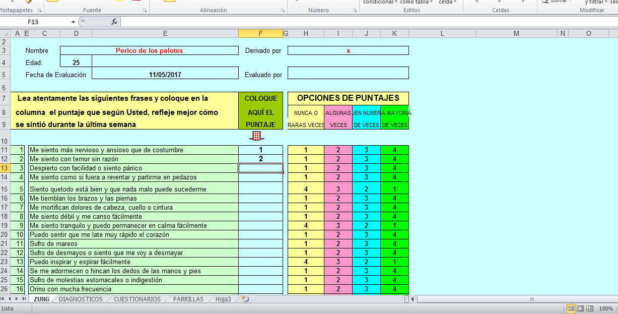 Escala de Zung (Test Automatizado)