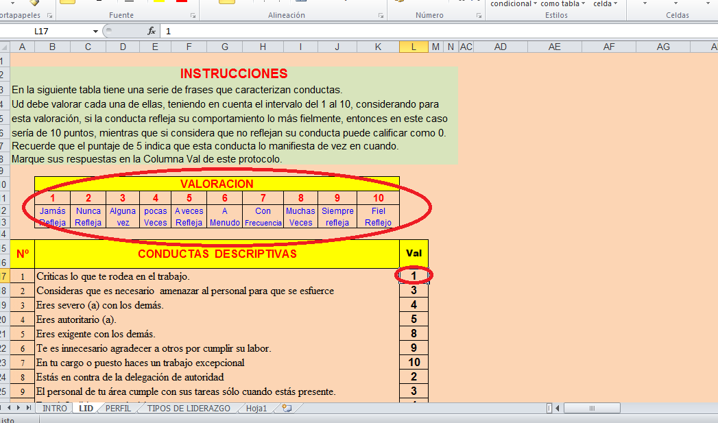 Escala de liderazgo organizacional