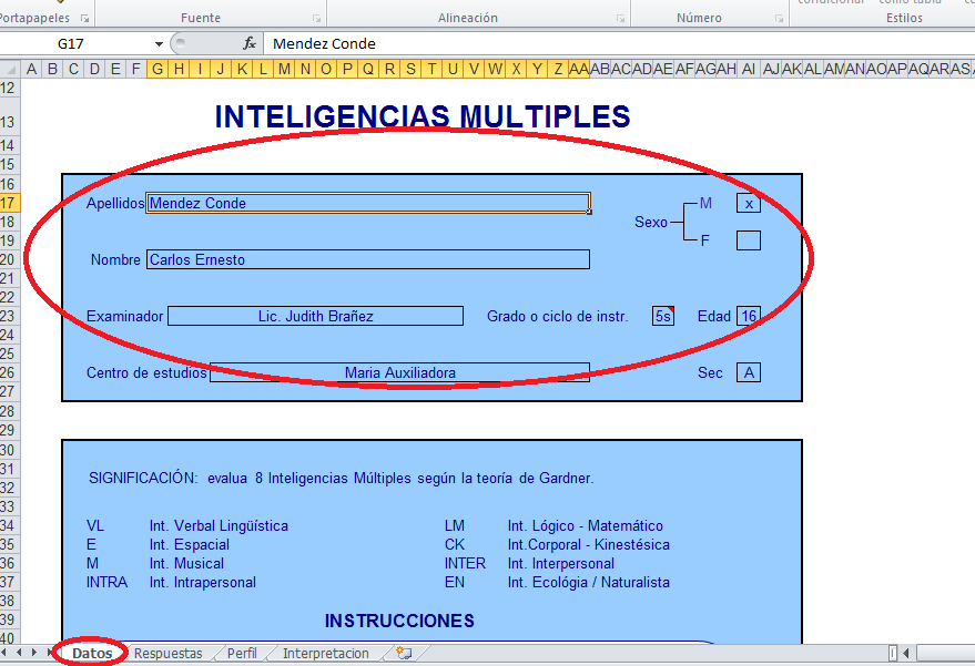 Escala Minds inteligencias multiples
